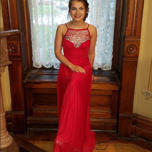 b darlin red prom dress
